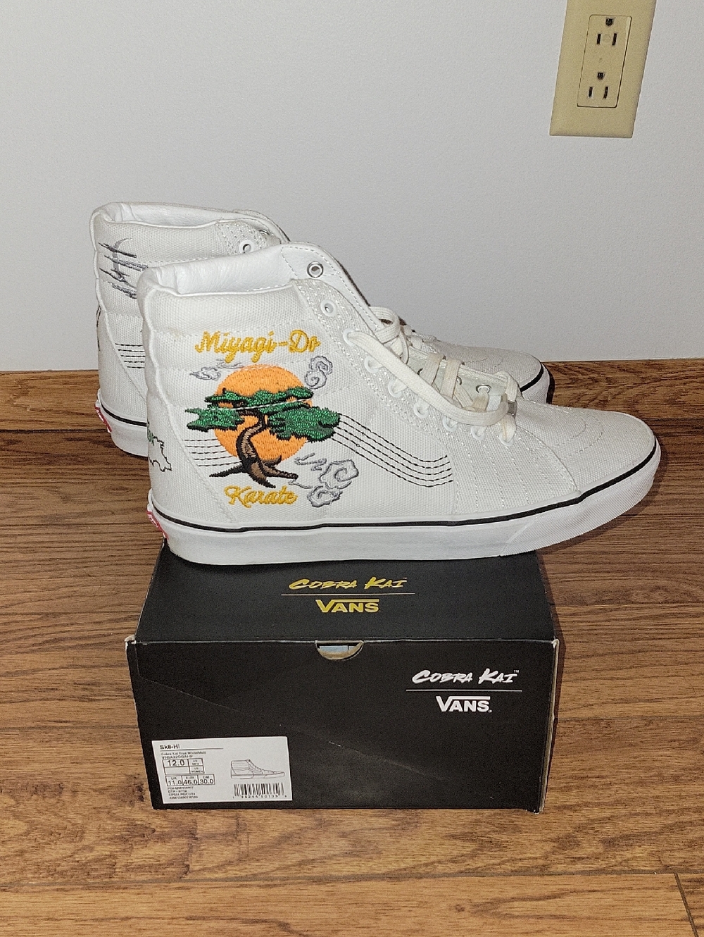 Vans White Cobra Kai Embroidered High-Top Sneakers